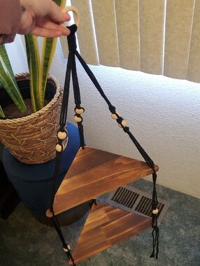 Macrame Beaded Plant Holder